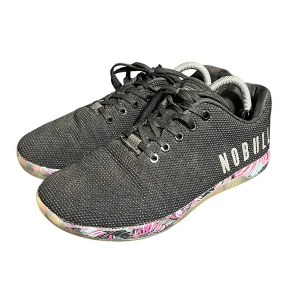 NOBULL‎ Trainer Men 9.5 Black Tropical Floral SuperFabric Cross Training Shoes